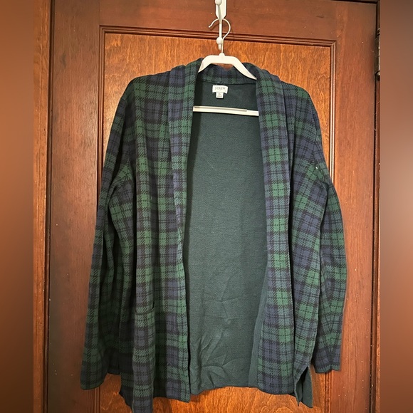 J Crew Blackwatch Plaid Cardigan Sweater Jacket Size XL - Picture 6 of 6